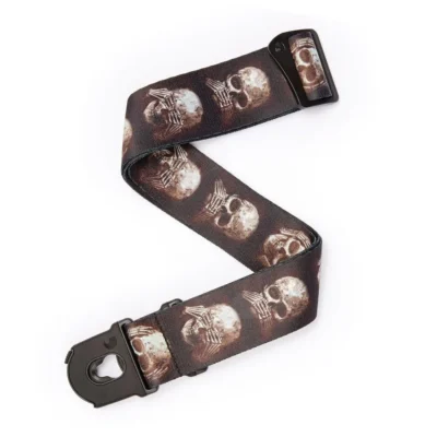D'Addario Alchemy Planet Lock Guitar Strap, Muted Skulls