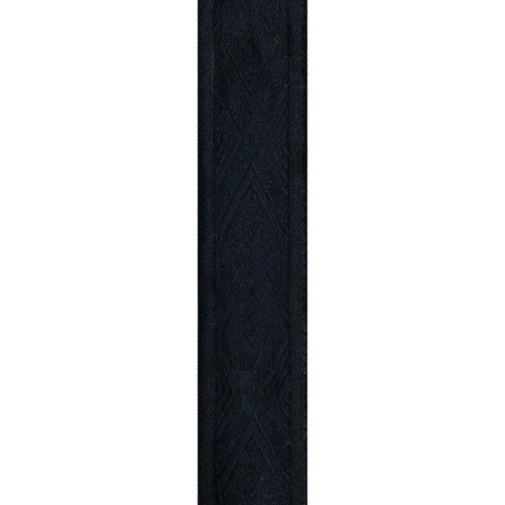 D'Addario Woven Guitar Strap, Black Satin with Pad