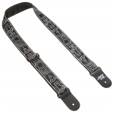 D'addario Planet Waves Joe Satriani Guitar Strap, Skull n' Bones