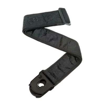Planet Waves Planet Lock 2" Guitar Strap, Black Satin locking Strap 50PLA01