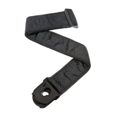 D'Addario Planet Lock Guitar Strap, Black Satin