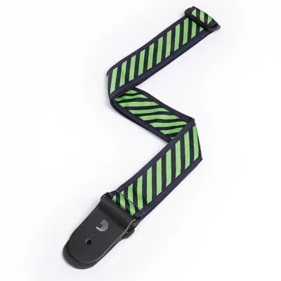 D'Addario Polypropylene Guitar Strap w/ Stripe Jacquard, Green