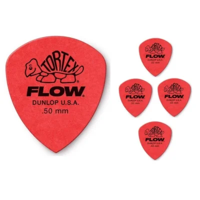Dunlop Tortex Flow Standard Guitar Picks 558 Red  0.50 mm - 5 Picks