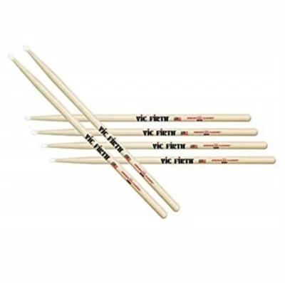 Vic Firth Classic American Hickory 5AN Nylon Tip Drum Sticks 3 Pairs Drumsticks