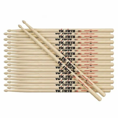 Vic Firth American Classic Hickory Drumsticks 5B Nylon Tip 5BN x 2 Pairs