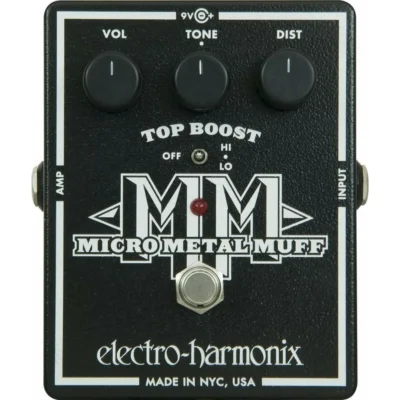 Electro-Harmonix Micro Metal Muff Distortion Effects  Pedal with Top Boost