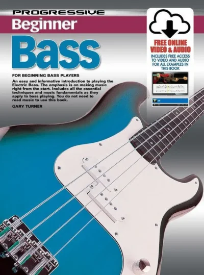 Learn to Play Progressive Beginner Bass Book/Online Video & Audio