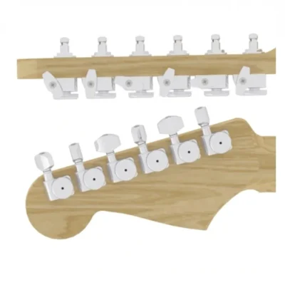 Hipshot Grip-Lock Closed Gear LOCKING TUNERS 6 In Line Chrome 6K1EL0C