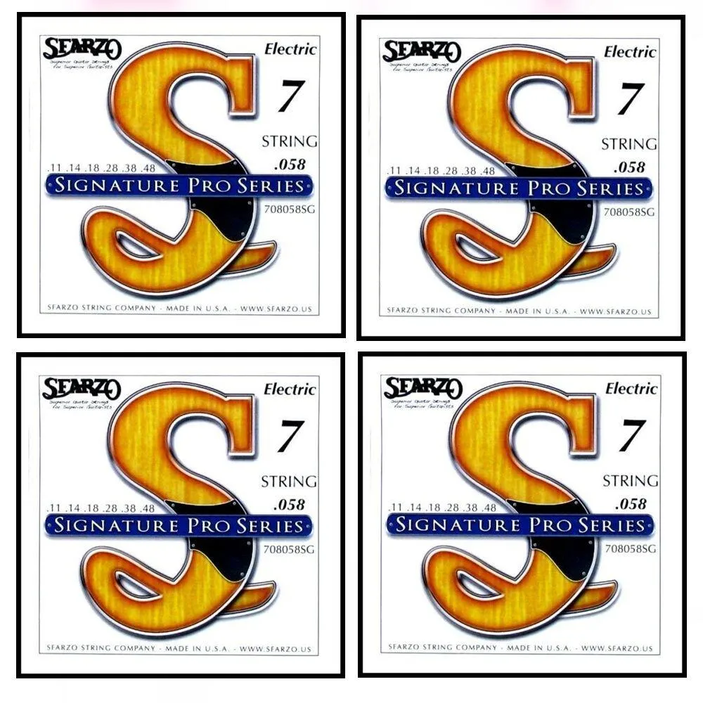 Sfarzo Power 7 - String Signature Pro Series Electric guitar Strings 11 - 58 4 sets