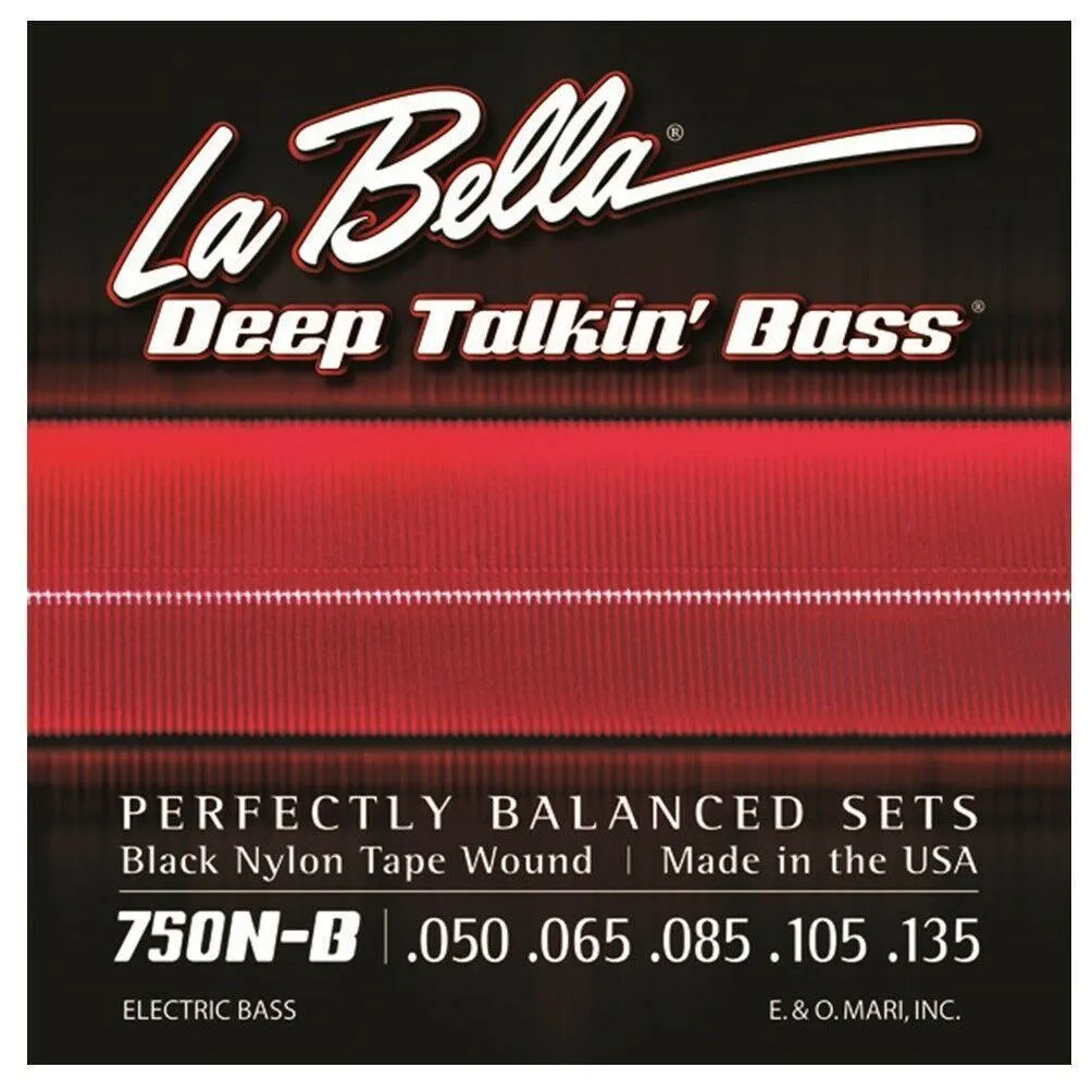 La Bella 750N-B Deep Talkin' Bass Black Nylon Tape Wound 5 string Bass Strings