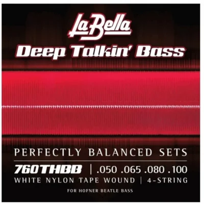 La Bella 760THBB Beatle Bass White Nylon Tape-wound  Electric Bass Strings