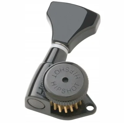 Hipshot Grip-Lock Enclosed 7 String 4X3 Non-Staggered Post Black Locking Tuners