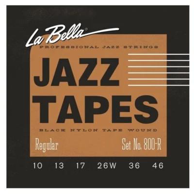 La Bella 800R Jazz Tapes  Black Nylon Jazz Guitar Strings 10 - 46