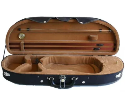 TG Half Moon Violin Case for 4/4 Violin Black / Tan