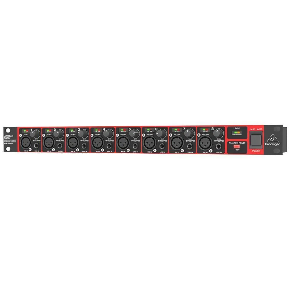 The Behringer Ultragain Digital ADA8200 Audio Interface With MIDAS Mic Preamp
