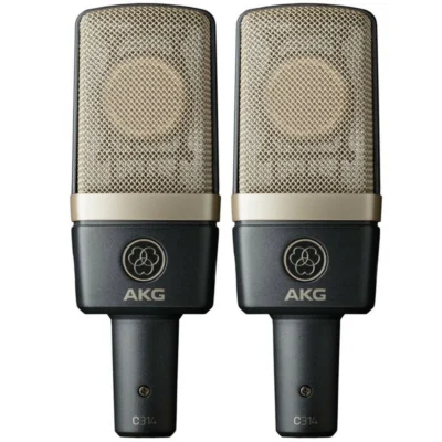 AKG C314 Matched Pair Stereo Professional  Microphone Set C/w Flight Case