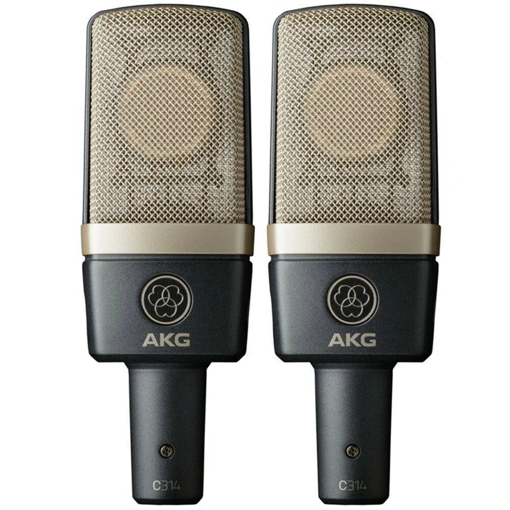 AKG C314 Matched Pair Stereo Professional Microphone Set C/w Flight Case