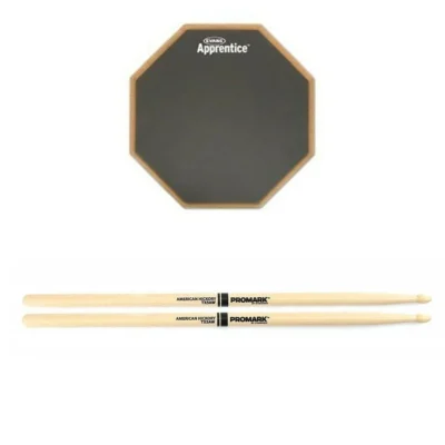Evans RealFeel Apprentice Practice Pad 7 in. + Pair of  Promark Drumsticks TX5AW
