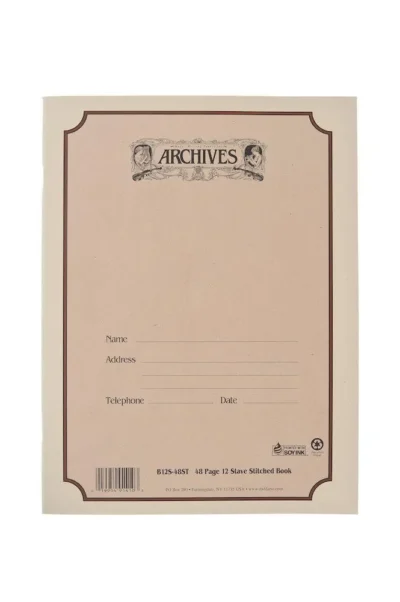 Archives Standard Bound Manuscript Paper Book, 12 Stave, 48 Pages