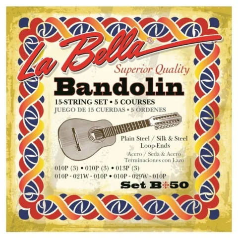 La Bella Bandola B50  BANDOLIN  - 15-STRING Set - 5 courses
