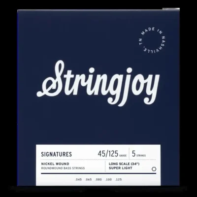 Stringjoy Light Gauge (45-125) 5 String Long Scale Bass Guitar Strings