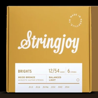 Stringjoy Brights ( 12-54 ) 80/20 Bronze Acoustic Guitar Strings