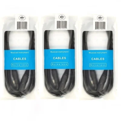 BBT Mic Cable 20FT ( 6m ) XLR Male to XLR Female 3 x  Microphone Cables