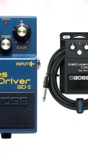 Boss BD-2 Blues Driver Guitar Effects Pedal with Boss BIC10A Instrument Cable