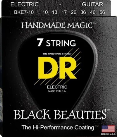 DR Black Beauties Coated 7-String Electric Guitar Strings 10 - 56 ( BKE7-10 )