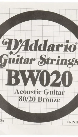 D'Addario BW020 Bronze Wound Acoustic Guitar Single String .020