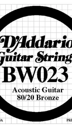 D'Addario BW023 Bronze Wound Acoustic Guitar Single String .023
