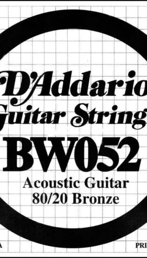 D'Addario BW052 Bronze Wound Acoustic Guitar Single String .052