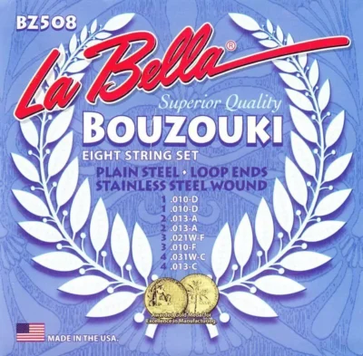 La Bella BZ508 Greek BOUZOUKI, 8-String Set BZ508 Strings Set