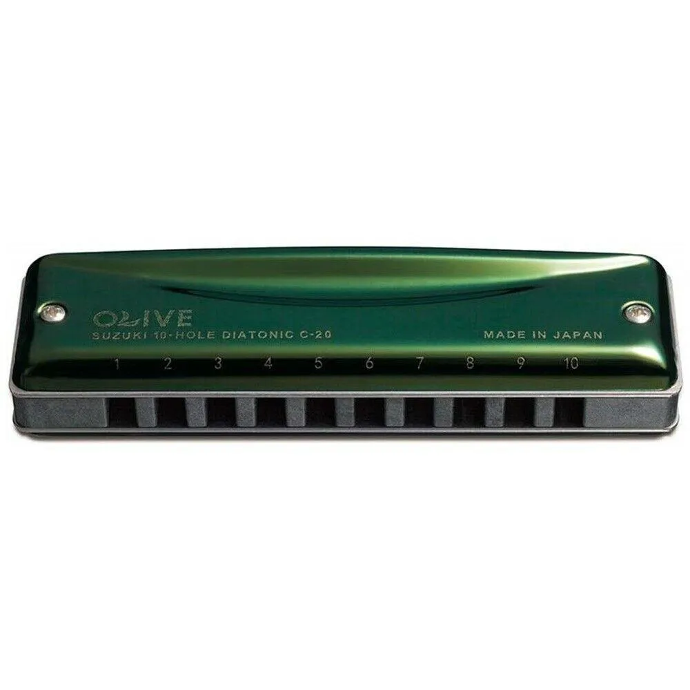 Suzuki Harmonica Olive C20 10 Hole Diatonic Harmonica - Key of D