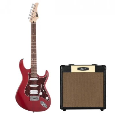 Cort G110 Electric Guitar Black Cherry c/w Cort CM15R 15W Guitar Amp