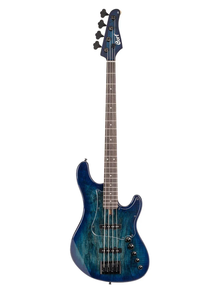 Cort GB-Fusion 5 String Electric Bass Guitar - Blue Burst W/ Grey Bag