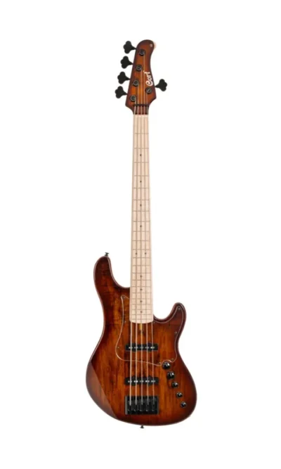 Cort GB-Fusion 5 String Electric Bass Guitar - Antique Brown Burst W/ Grey Bag