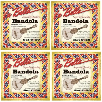 La Bella Bandola Strings Nylon 4 String Set C50 Nylon / Golden alloy Wound 4 SETS