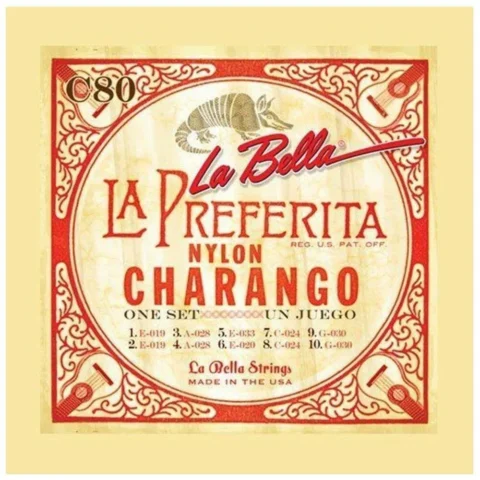 LaBella C80 La Bella Charango Set La Preferita Nylon Charango Strings Set