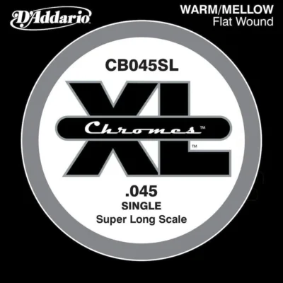 D'Addario CB045SL Chromes Bass Guitar Single String, Super Long Scale .045