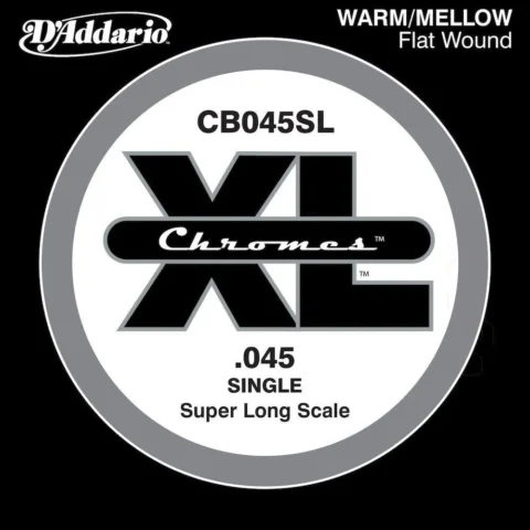 D'Addario CB045SL Chromes Bass Guitar Single String, Super Long Scale .045