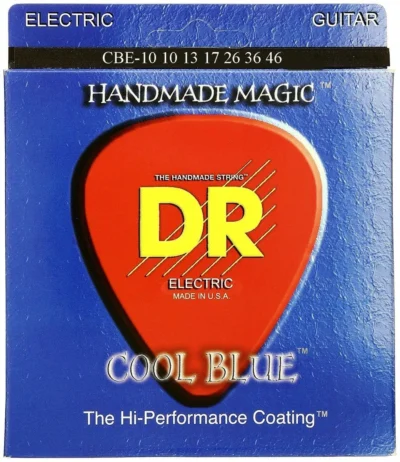 DR Strings Cool Blue * Coated * Electric Guitar Strings Medium 10 - 46