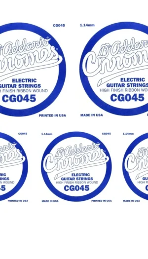 5 x D'Addario CG045 Flat Wound Electric Guitar Single String .045