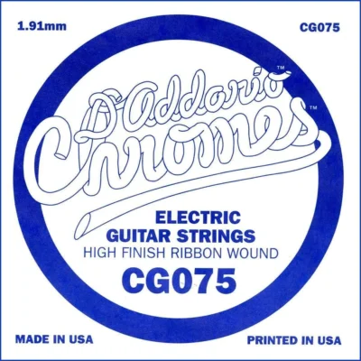 D'Addario CG075 Flat Wound Electric Guitar Single String .075