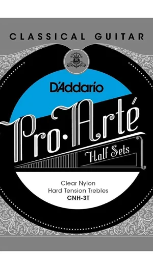 D'Addario CNH-3T Pro-Arte Clear Nylon Classical Guitar Half Set, Hard Tension