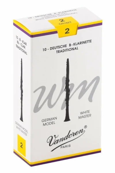 Vandoren White Master Traditional Bb Clarinet Reeds Strength 2 German Model 10 Reeds