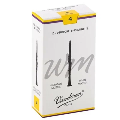 Vandoren CR164 Bb Clarinet White Master Reeds Strength 4; Box of 10