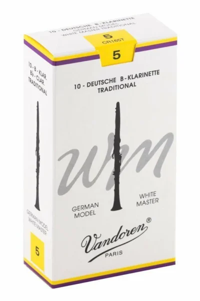 Vandoren White Master Traditional Bb Clarinet Reeds Strength 5  German Model 10 Reeds