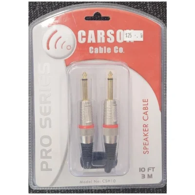Carson PRO 10 Foot Black Speaker Lead Cable Straight-Straight