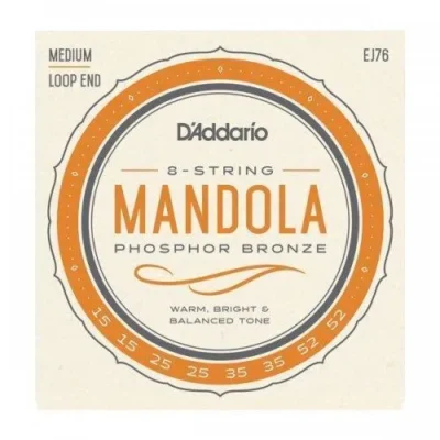 D'Addario EJ76 Phosphor Bronze Medium Gauge Mandola Strings loop End 15 - 52